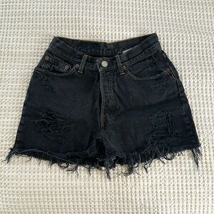 Levi’s Black Denim High Waisted Shorts